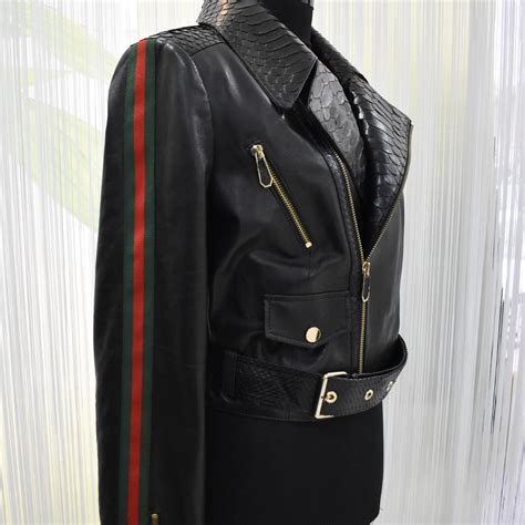 gucci python leather jacket|gucci original leather jacket.